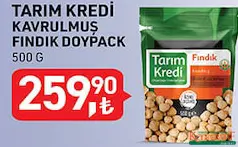 TARIM KREDİ KAVRULMUŞ FINDIK DOYPACK 500 G